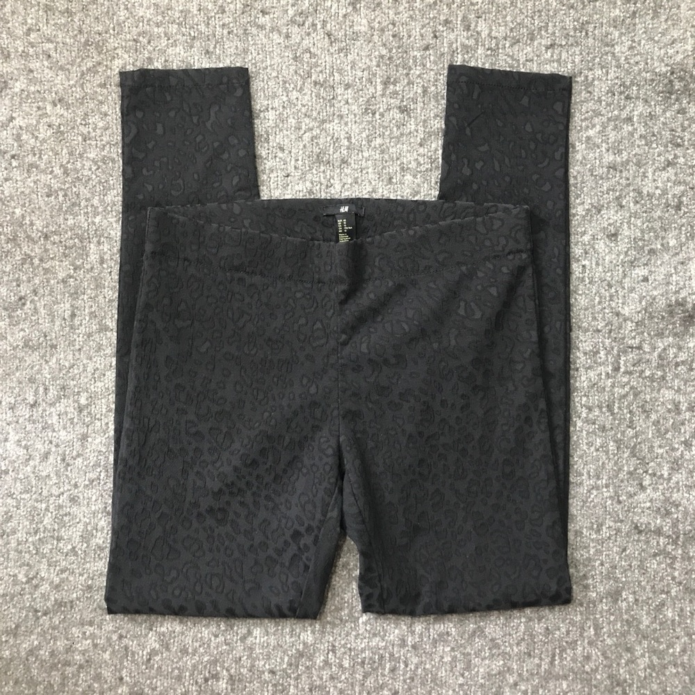 H&M Textured Leopard Print Pull-On Pants 10 - image 1